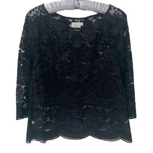 Anthropologie Black Lace Blouse